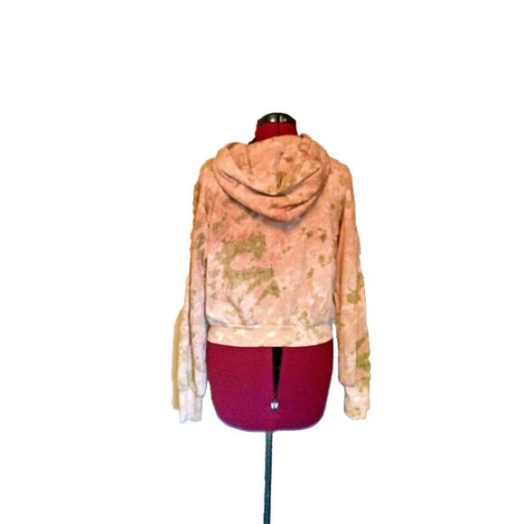 AFRM Womens Hoodie Size Small Blush Olive Tie Dye Cropped - Picture 2 of 7